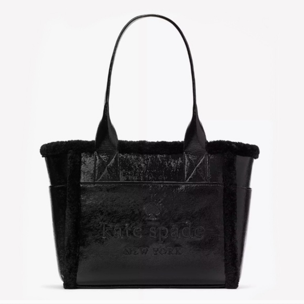 Kate Spade Jett Faux Shearling Tote, Black